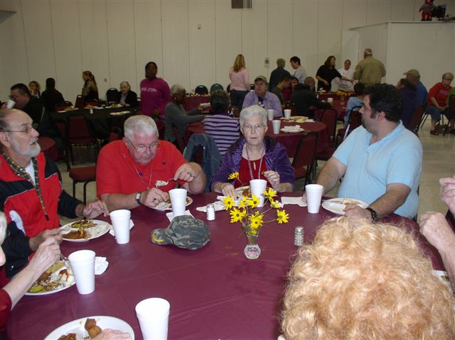 Friends from around the community come out to enjoy the fish fry